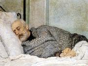 Silvestro lega Giuseppe Mazzini morente Sweden oil painting artist
